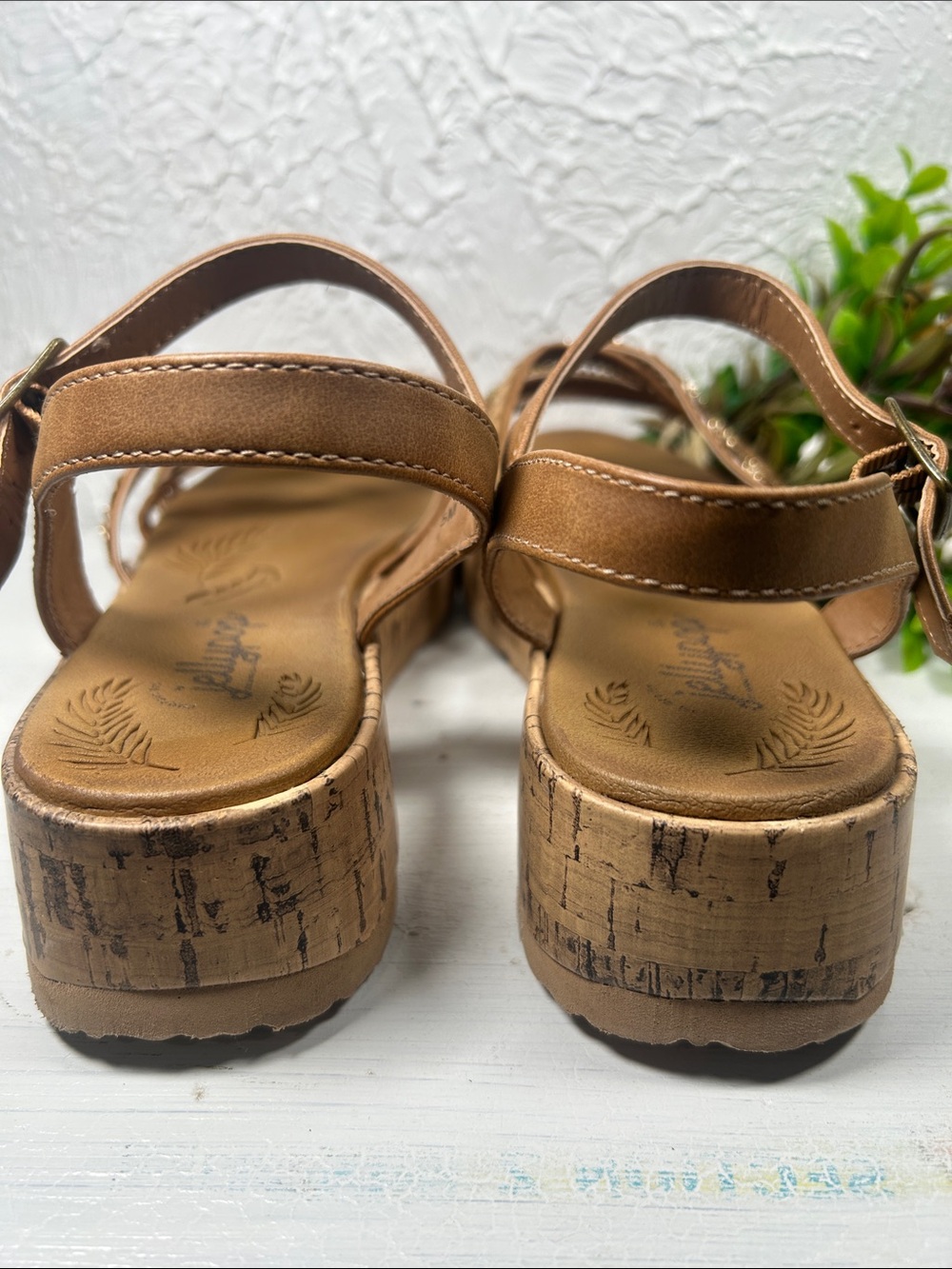 JellyPop Pierre Wedge Sandals Beaded Accents Stylish Cork Wedge Sandal - Picture 5 of 13